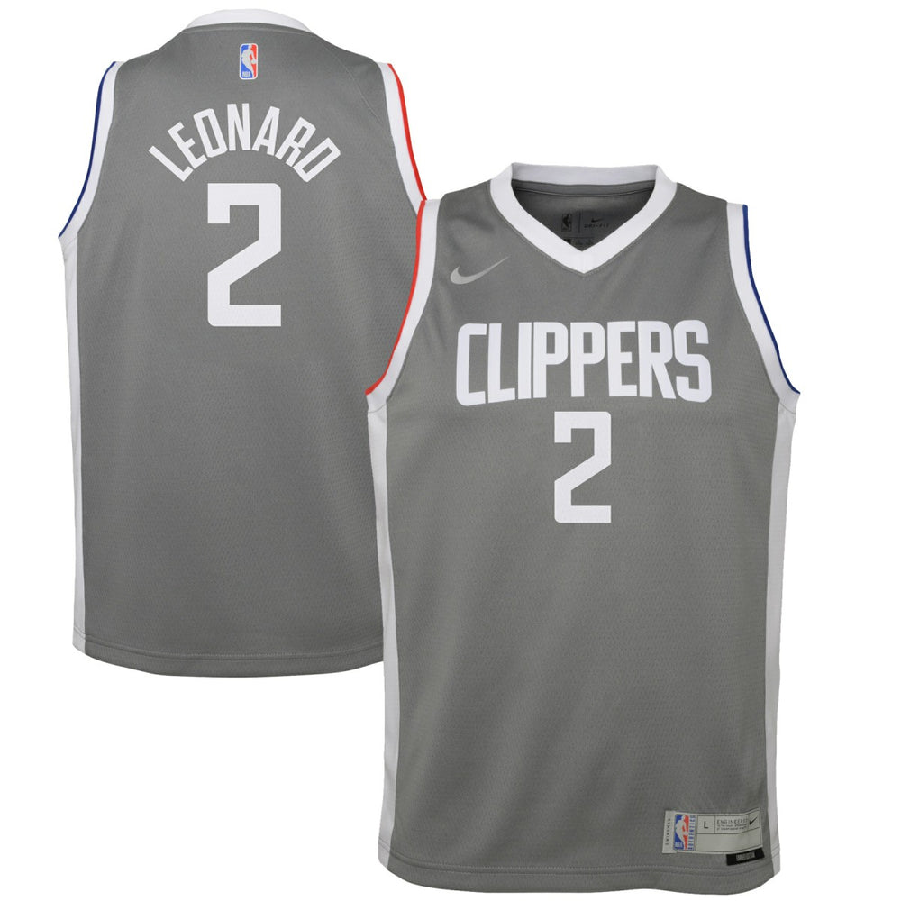 Kawhi Leonard LA Clippers Youth 2020/21 Swingman Player Jersey Gray Earned Edition - NBA