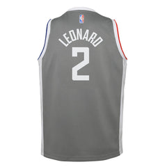 Kawhi Leonard LA Clippers Youth 2020/21 Swingman Player Jersey Gray Earned Edition - NBA