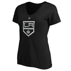 Quinton Byfield Los Angeles Kings Fanatics Women's Authentic Stack Name & Number V-Neck T-Shirt - Black - NHL