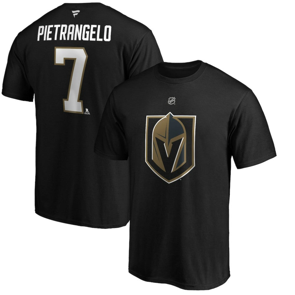 Alex Pietrangelo Vegas Golden Knights Fanatics Authentic Stack Name & Number T-Shirt - Black - NHL