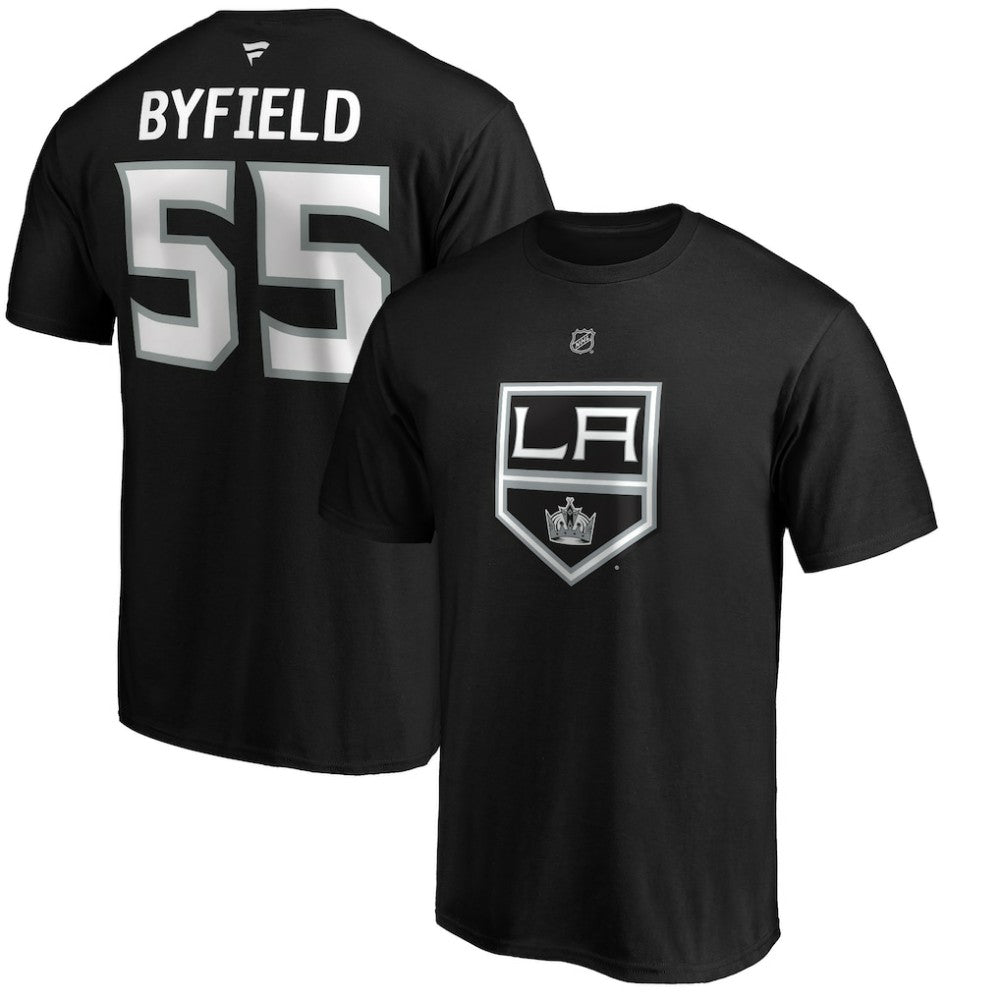Quinton Byfield Los Angeles Kings Fanatics Authentic Stack Name & Number T-Shirt - Black - NHL