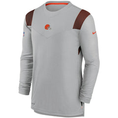 Cleveland Browns Sideline Player UV Performance Long Sleeve T-Shirt Gray | Nike for Sale
