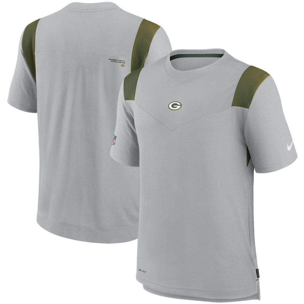 Green Bay Packers Sideline Player UV Performance T-Shirt Gray | Nike for Sale