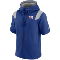 New York Giants Sideline Showout Short Sleeve Full-Zip Hoodie Royal | Nike for Sale