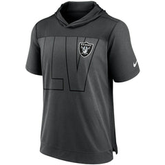 Las Vegas Raiders Performance Hoodie T-Shirt Heathered Charcoal/Black | Nike for Sale