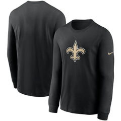 New Orleans Saints Primary Logo Long Sleeve T-Shirt Black | Nike for Sale