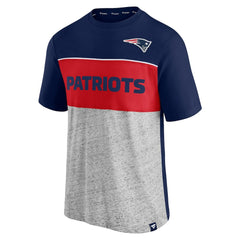 New England Patriots Colorblock T-Shirt Navy/Heathered Gray | Fanatics
