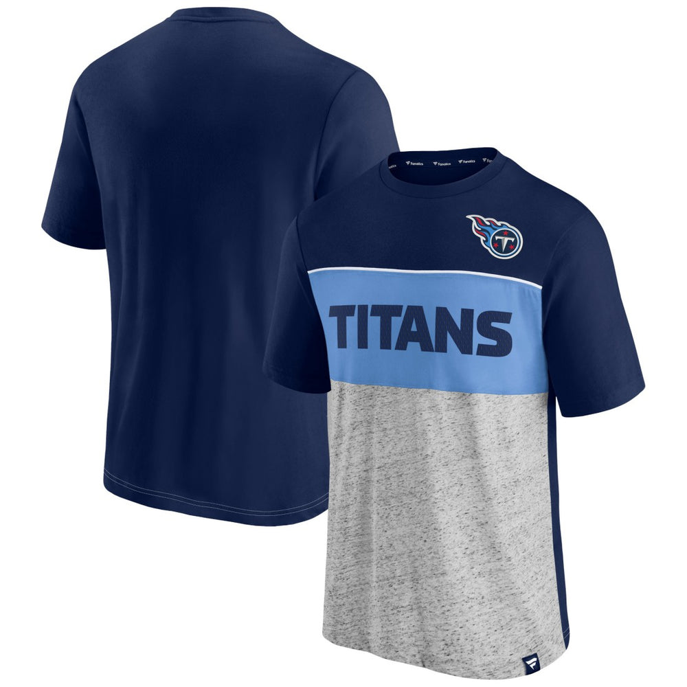 Tennessee Titans Colorblock T-Shirt Navy/Heathered Gray | Fanatics
