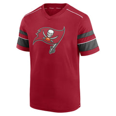 Tampa Bay Buccaneers Textured Hashmark V-Neck T-Shirt Red | Fanatics