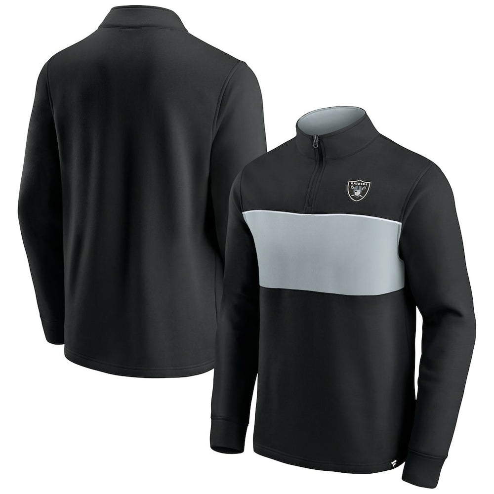 Las Vegas Raiders Block Party Quarter-Zip Jacket Black/Silver | Fanatics