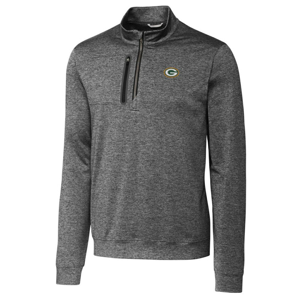 Green Bay Packers Cutter & Buck Stealth Quarter-Zip Jacket Gray | NFL