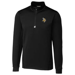 Minnesota Vikings Cutter & Buck Traverse Quarter-Zip Pullover Jacket Black | NFL