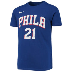Joel Embiid Philadelphia 76ers Youth Logo Name & Number Performance T-Shirt Royal - NBA
