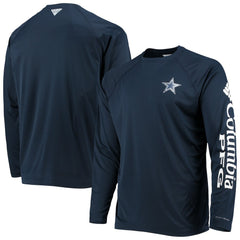 Dallas Cowboys Terminal Tackle Omni-Shade Raglan Long Sleeve T-Shirt Navy | Columbia