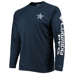 Dallas Cowboys Terminal Tackle Omni-Shade Raglan Long Sleeve T-Shirt Navy | Columbia