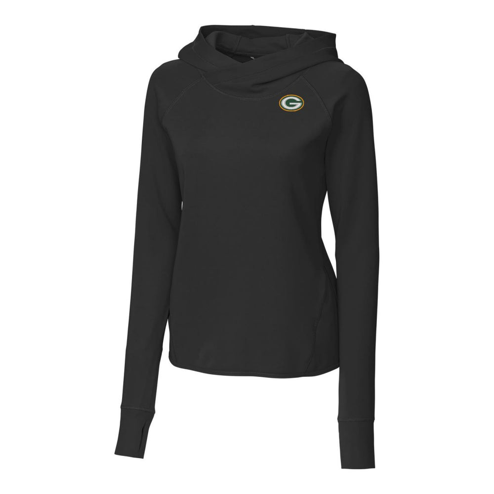 Green Bay Packers Cutter & Buck Women's Traverse Pullover Hoodie Black | NFL