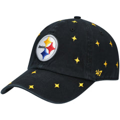Pittsburgh Steelers '47 Women's Confetti Clean Up Adjustable Hat Black/Gold | 47 brand