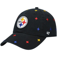 Pittsburgh Steelers '47 Women's Multi Confetti Clean Up Adjustable Hat Black | 47 brand