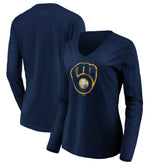 Milwaukee Brewers Women's Core Distressed Team Long Sleeve T-Shirt - MLB