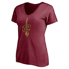 Cleveland Cavaliers Women's Playmaker Personalized Name & Number V-Neck T-Shirt Wine - NBA