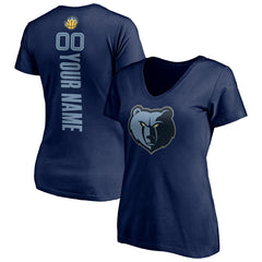 Memphis Grizzlies Women's Playmaker Personalized Name & Number V-Neck T-Shirt Navy - NBA