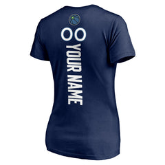 Minnesota Timberwolves Women's Playmaker Personalized Name & Number V-Neck T-Shirt Navy - NBA