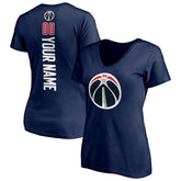 Washington Wizards Women's Playmaker Personalized Name & Number V-Neck T-Shirt Navy - NBA