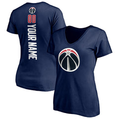 Washington Wizards Women's Playmaker Personalized Name & Number V-Neck T-Shirt Navy - NBA