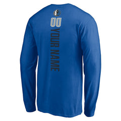 Dallas Mavericks Playmaker Personalized Name & Number Long Sleeve T-Shirt Blue - NBA