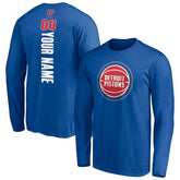 Detroit Pistons Playmaker Personalized Name & Number Long Sleeve T-Shirt Blue - NBA