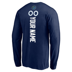 Minnesota Timberwolves Playmaker Personalized Name & Number Long Sleeve T-Shirt Navy - NBA
