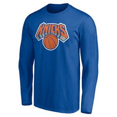 New York Knicks Playmaker Personalized Name & Number Long Sleeve T-Shirt Blue - NBA