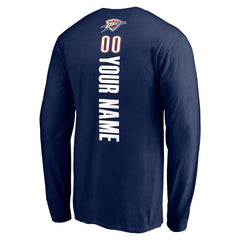 Oklahoma City Thunder Playmaker Personalized Name & Number Long Sleeve T-Shirt Navy - NBA
