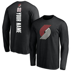 Portland Trail Blazers Playmaker Personalized Name & Number Long Sleeve T-Shirt Black - NBA