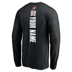 Portland Trail Blazers Playmaker Personalized Name & Number Long Sleeve T-Shirt Black - NBA
