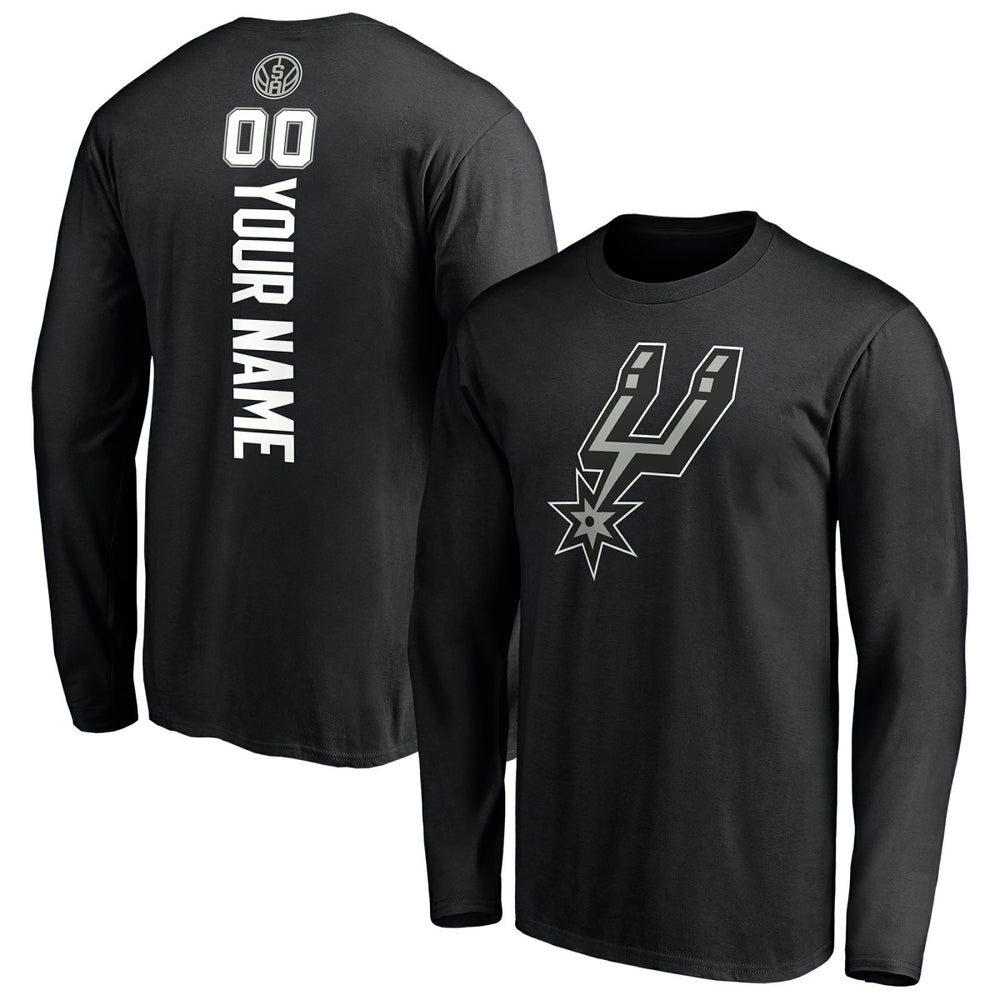 San Antonio Spurs Playmaker Personalized Name & Number Long Sleeve T-Shirt Black - NBA