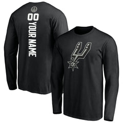 San Antonio Spurs Playmaker Personalized Name & Number Long Sleeve T-Shirt Black - NBA