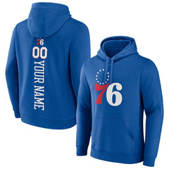 Philadelphia 76ers Playmaker Personalized Name & Number Pullover Hoodie Royal - NBA