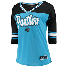 Carolina Panthers 5th & Ocean by New Era Women's Mesh Long Sleeve T-Shirt Blue | NFL
