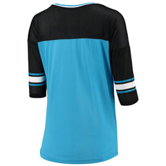 Carolina Panthers 5th & Ocean by New Era Women's Mesh Long Sleeve T-Shirt Blue | NFL