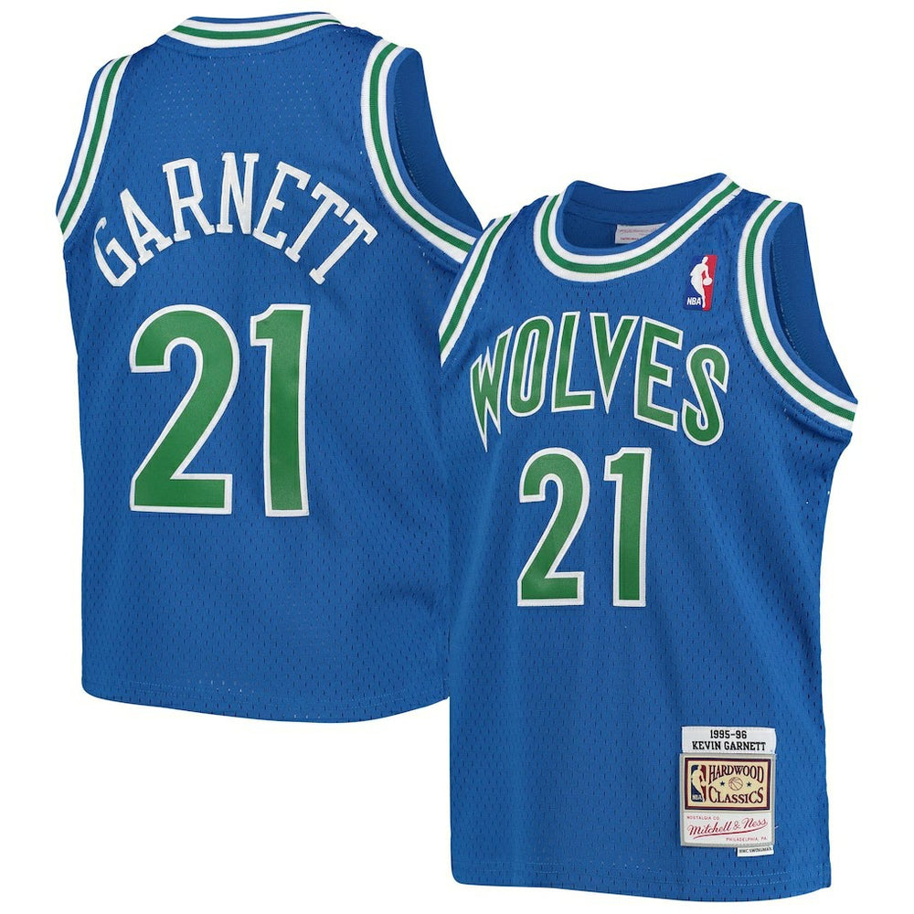 Kevin Garnett Minnesota Timberwolves Youth 1995-96 Hardwood Classics Swingman Jersey Blue - NBA