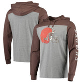 Cleveland Browns '47 Franklin Wooster Long Sleeve Hoodie T-Shirt Heathered Gray/Brown | 47 brand