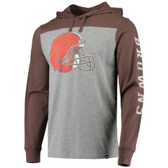 Cleveland Browns '47 Franklin Wooster Long Sleeve Hoodie T-Shirt Heathered Gray/Brown | 47 brand