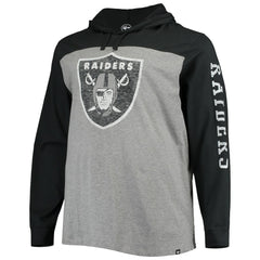 Las Vegas Raiders '47 Franklin Wooster Long Sleeve Hoodie T-Shirt Heathered Gray/Black | 47 brand