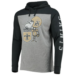 New Orleans Saints '47 Franklin Wooster Throwback Long Sleeve Hoodie T-Shirt Heathered Gray | 47 brand