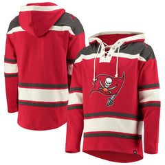 Tampa Bay Buccaneers '47 Lacer V-Neck Pullover Hoodie Red | 47 brand