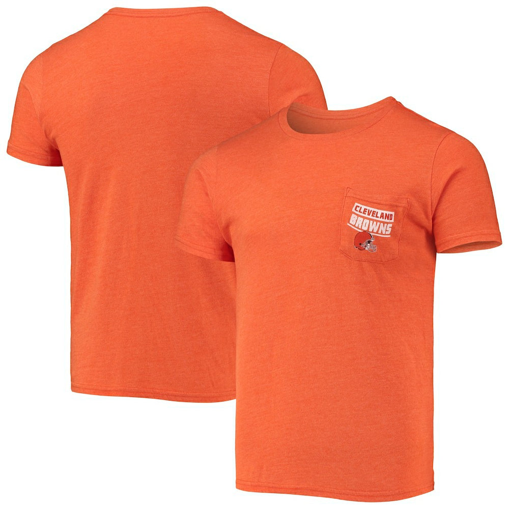 Cleveland Browns Field Goal Pocket Tri-Blend T-Shirt Heathered Orange | Fanatics