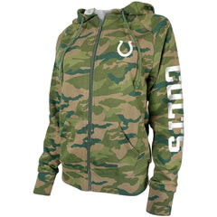 Indianapolis Colts New Era Women's Raglan Full-Zip Hoodie Camo | NFL