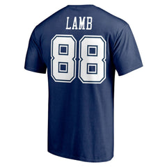 CeeDee Lamb Dallas Cowboys Player Icon Name & Number T-Shirt Navy | Fanatics