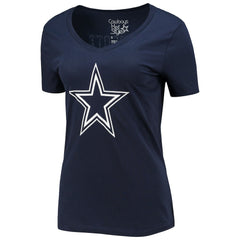 Dak Prescott Dallas Cowboys Women's Player Icon Name & Number V-Neck T-Shirt Navy | Fanatics